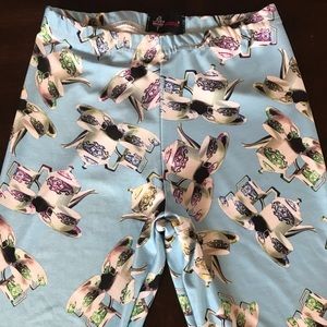 Funky tea set leggings, size m/l
